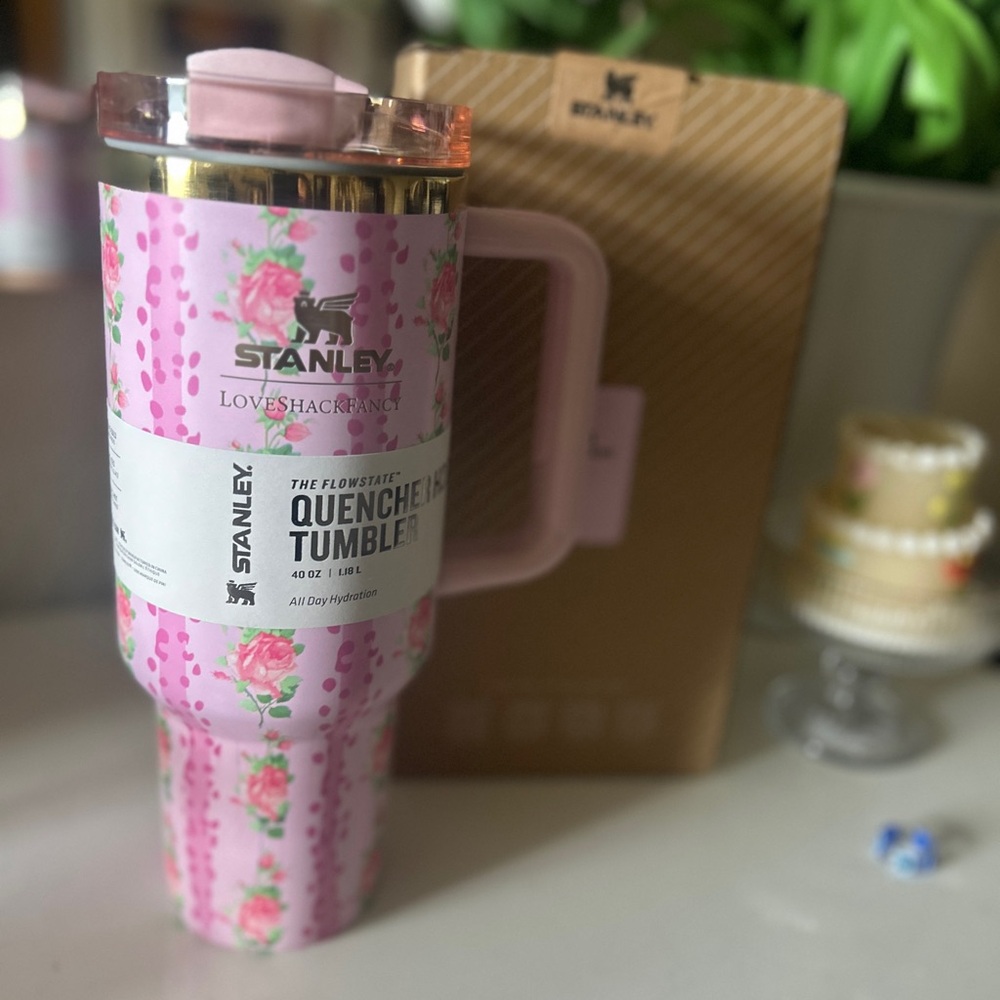 Stanley Pink Floral Quencher Tumbler LoveShackFancy - Picture 3 of 6